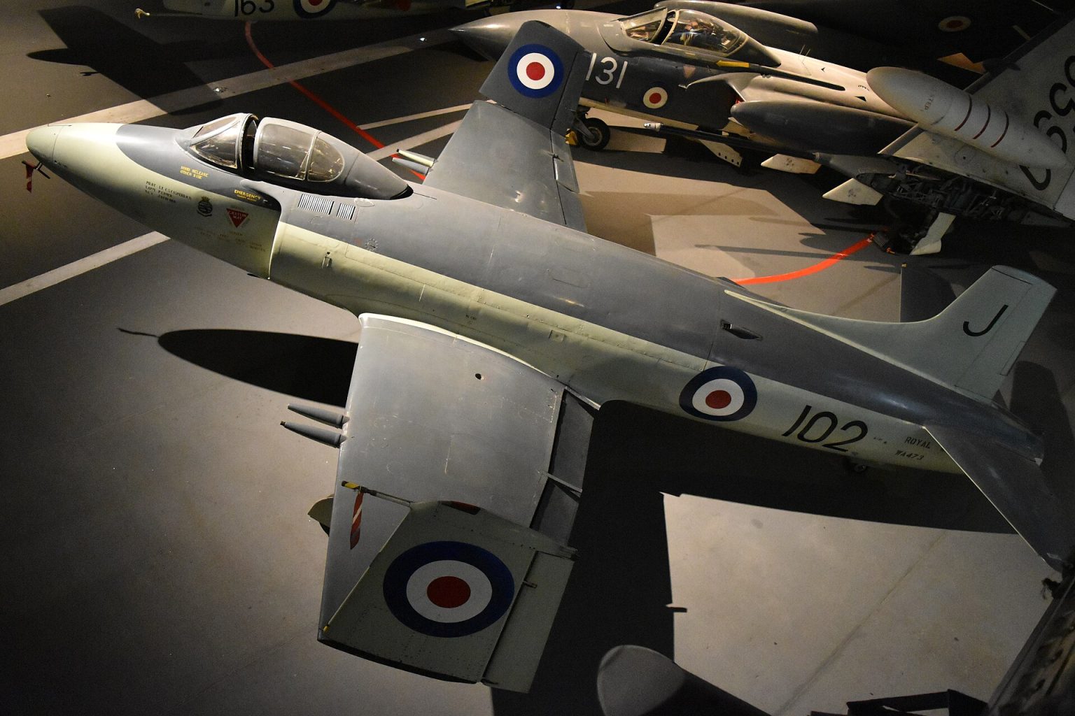 Preserved Supermarine Attacker F.1 WA473 in 800 NAS markings. Photo: Alan Wilson / Wikimedia Commons (CC BY-SA 2.0).