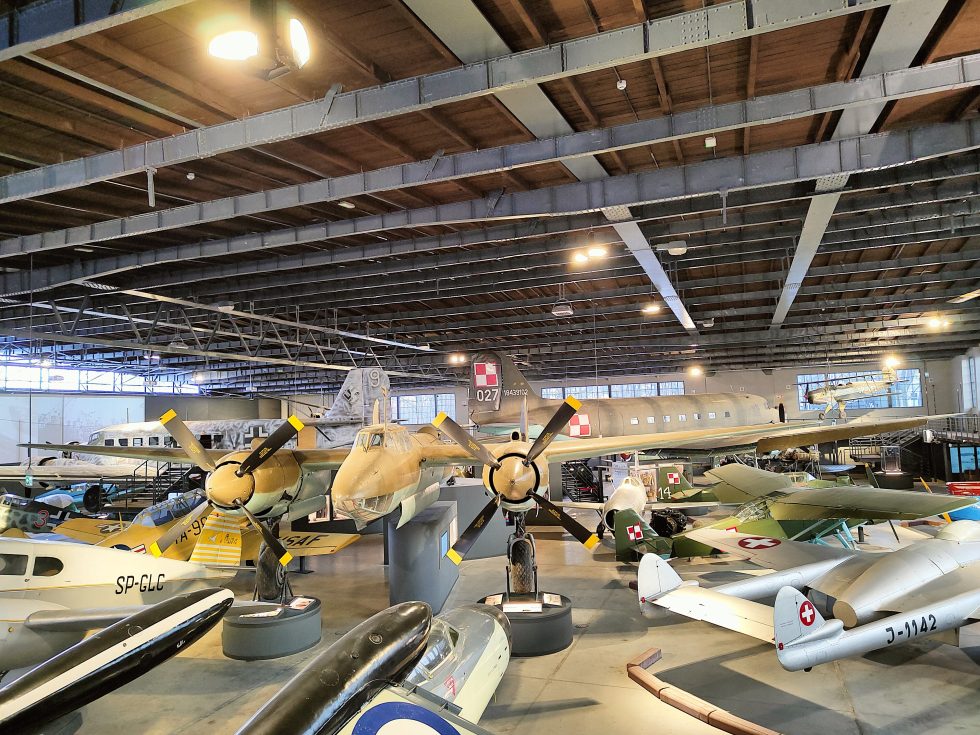 Head-on: the glazed nose and the two air-cooled radial engines that saved the design.