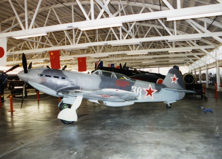Soviet-marked Yakovlev Yak-9 preserved indoors