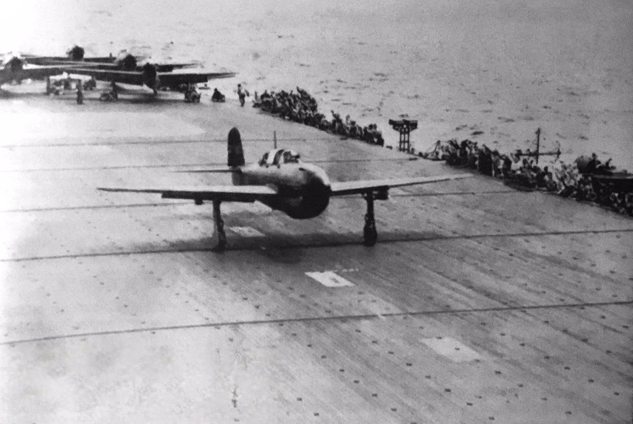 Yokosuka D4Y Suisei Judy carrier dive bomber launching in 1944